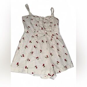 Forever 21 White Romper with Cherry Print